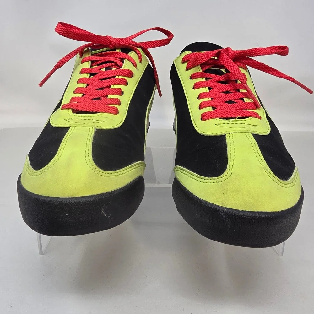 Puma Roma Sneakers Women 5 Black Lime Green Pink Splatter Low Top 359172 01 Good